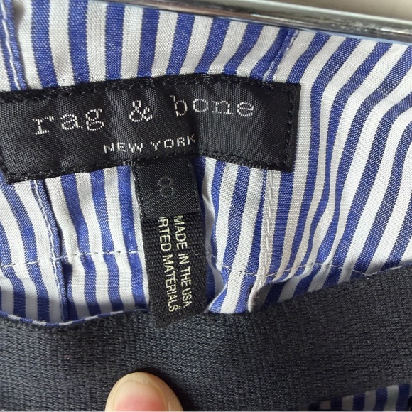 Rag & Bone Black and White Striped A-Line Skirt Size 8 - Picture 2 of 7